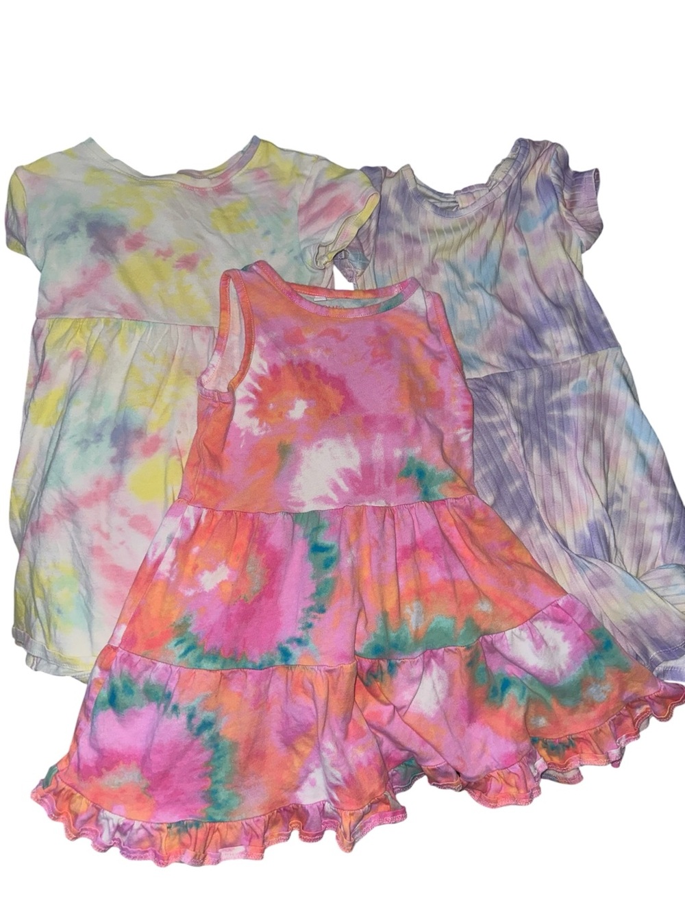 Lot of three 4T Girls' Tie-Dye Dresses - Crewcuts, Old Navy and Between